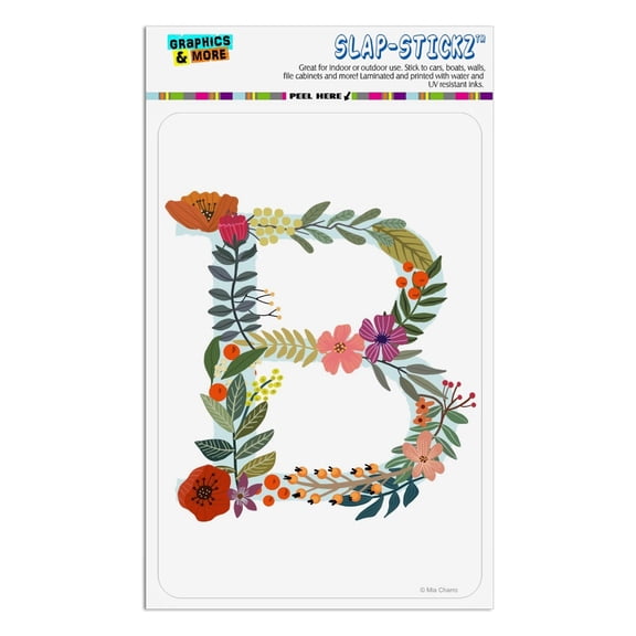 Letter B Floral Monogram Initial Home Business Office Sign