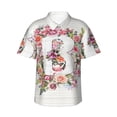 thumbnail image 1 of Letter B Flower Graphic Hawaiian Shirts For Men, Summer Short-Sleeve Relaxed-Fit Button-Down Shirts Medium, 1 of 9