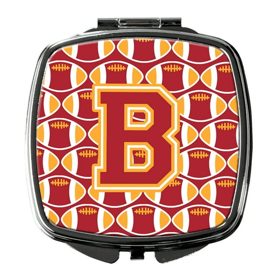Letter B Football Cardinal and Gold Compact Mirror