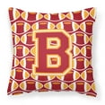thumbnail image 1 of Letter B Football Cardinal and Gold Fabric Decorative Pillow, 1 of 4
