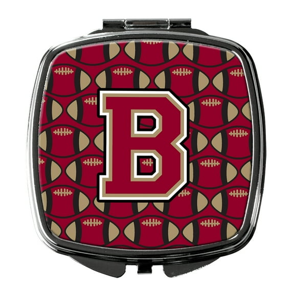Letter B Football Garnet and Gold Compact Mirror
