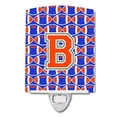thumbnail image 1 of Letter B Football Green, Blue & Orange Ceramic Night Light, 1 of 1