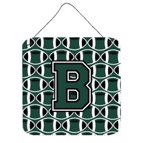 Letter B Football Green and White Wall or Door Hanging Prints