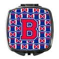 thumbnail image 1 of Letter B Football Harvard Crimson and Yale Blue Compact Mirror CJ1076-BSCM, 1 of 4