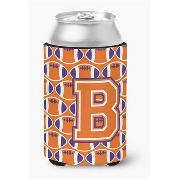 Letter B Football Orange, White & Regalia Can or Bottle Hugger