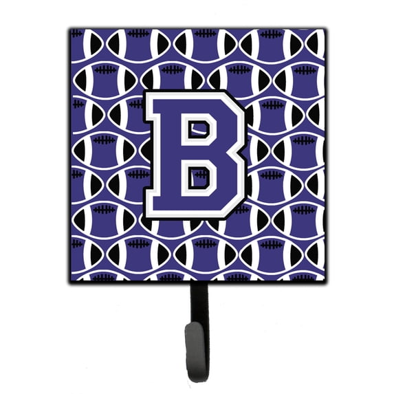 Letter B Football Purple and White Leash or Key Holder