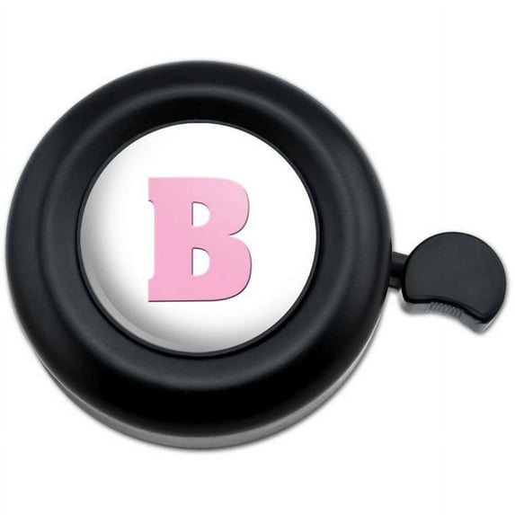 Letter B Initial Baby Girl Block Font Pink Shower Bicycle Handlebar Bike Bell