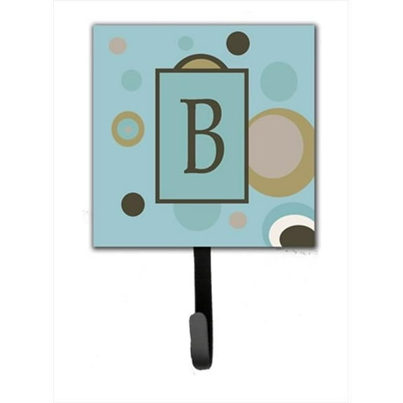 Letter B Initial Monogram - Blue Dots Leash Holder Or Key Hook