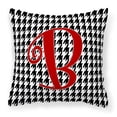thumbnail image 1 of Letter B Initial Monogram - Houndstooth Black Fabric Decorative Pillow, 1 of 4