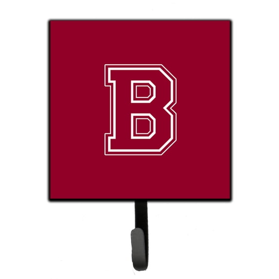 Letter B Initial Monogram - Maroon and White Leash or Key Holder