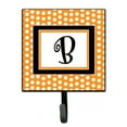 thumbnail image 1 of Letter B Initial Monogram - Orange Polkadots Leash or Key Holder, 1 of 7