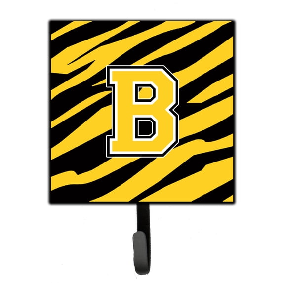 Letter B Initial Tiger Stripe - Black Gold Leash or Key Holder