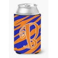 thumbnail image 1 of Letter B Initial Tiger Stripe Blue and Orange Can or Bottle Hugger, 1 of 5