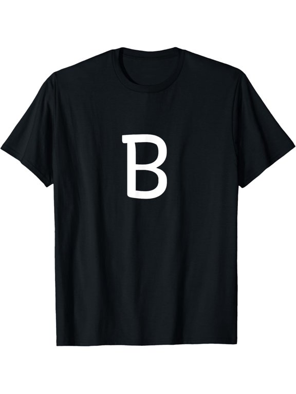 Letter B - Minimal Alphabet To Spell Words Or Names T-Shirt men and women can wear, black, white, gifts