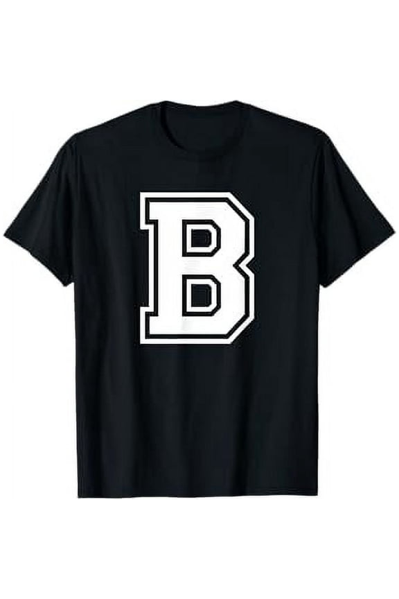 Letter B Name Initial Varsity Alphabet Monogram T-Shirt