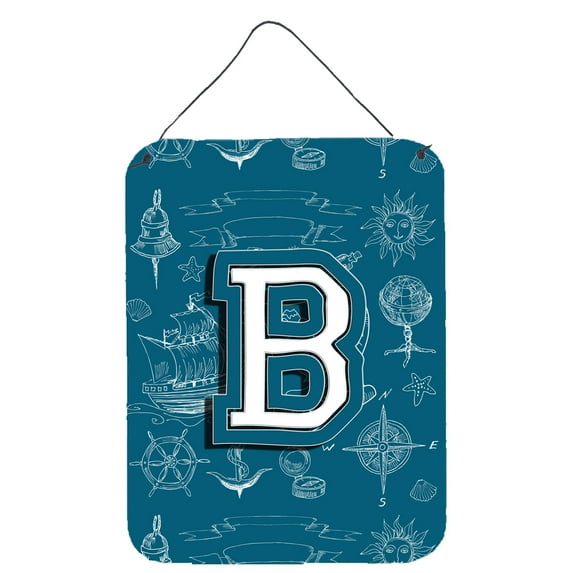 Letter B Sea Doodles Initial Alphabet Wall or Door Hanging Prints