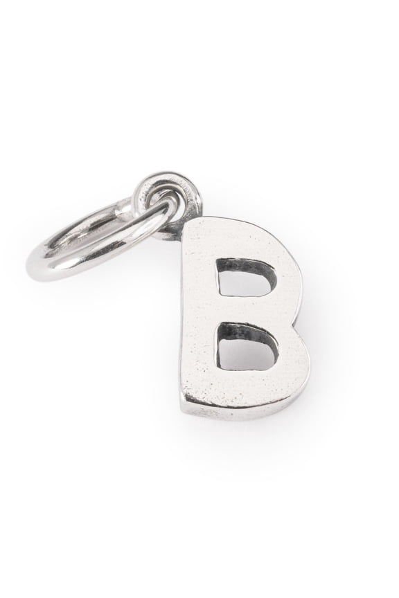 Letter B Sterling Silver Initial Bead, 1 Count