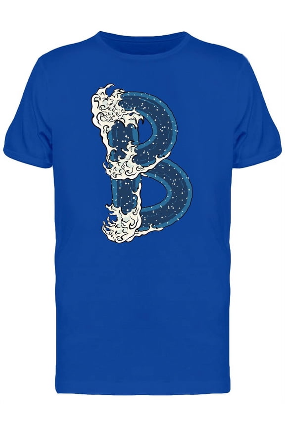 Letter B With Waves T-Shirt Men -Image by Shutterstock, Male Medium