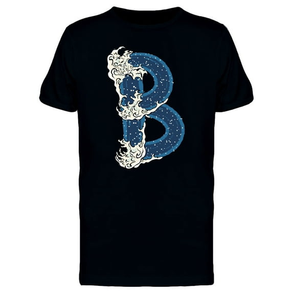 Letter B With Waves T-Shirt Men -Image by Shutterstock, Male XX-Large