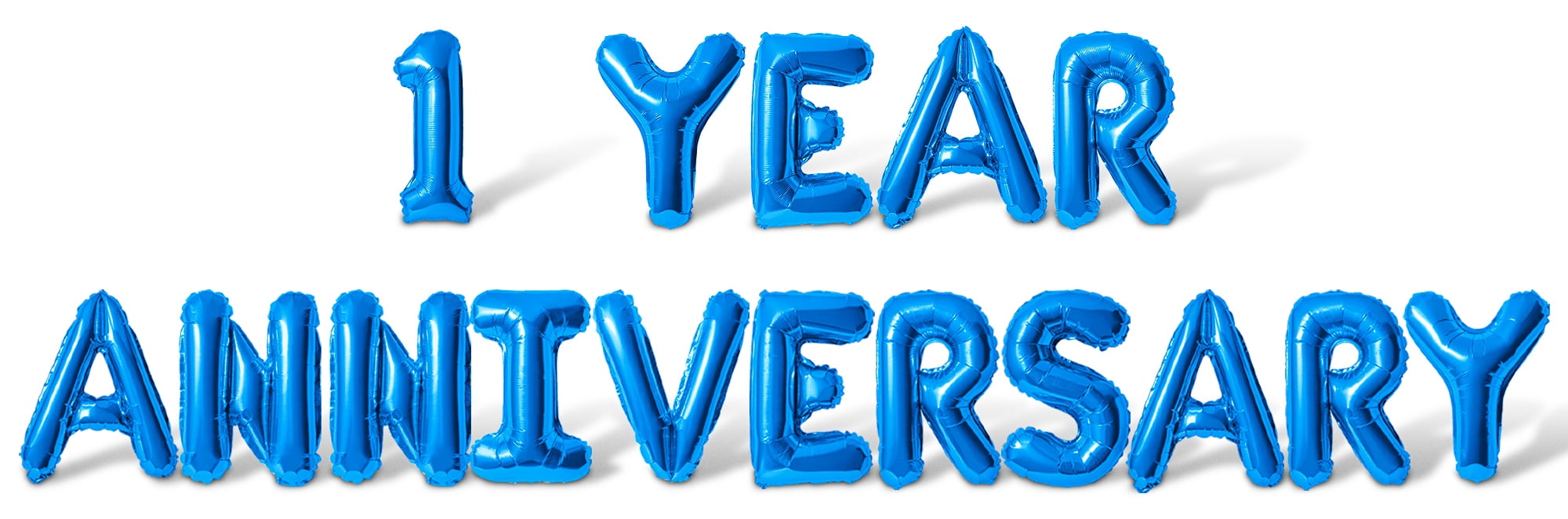 Letter Balloons - 1 YEAR ANNIVERSARY 16" Inch Alphabet Letters Foil Mylar Balloon 1st Anniversary Party Banner (Blue)