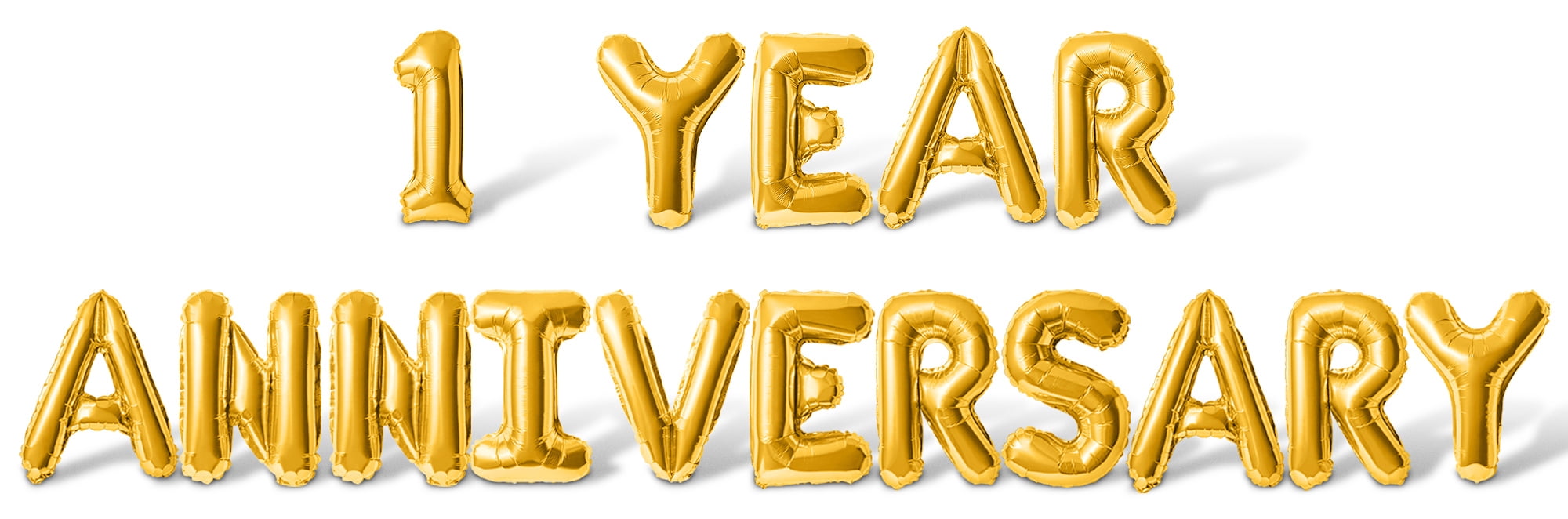 Letter Balloons - 1 YEAR ANNIVERSARY 16" Inch Alphabet Letters Foil Mylar Balloon 1st Anniversary Party Banner (Gold)