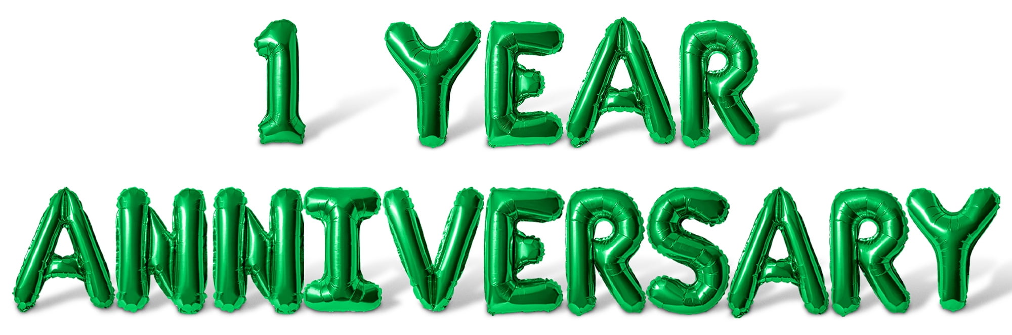 Letter Balloons - 1 YEAR ANNIVERSARY 16" Inch Alphabet Letters Foil Mylar Balloon 1st Anniversary Party Banner (Green)