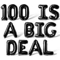 thumbnail image 1 of Letter Balloons - 100 IS A BIG DEAL 16" Inch Alphabet Letters Foil Mylar Balloon 100th Birthday Party Banner (Black), 1 of 5