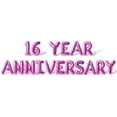 thumbnail image 1 of Letter Balloons - 16 YEAR ANNIVERSARY 16" Inch Alphabet Letters Foil Mylar Balloon 16th Anniversary Party Banner (Pink), 1 of 5