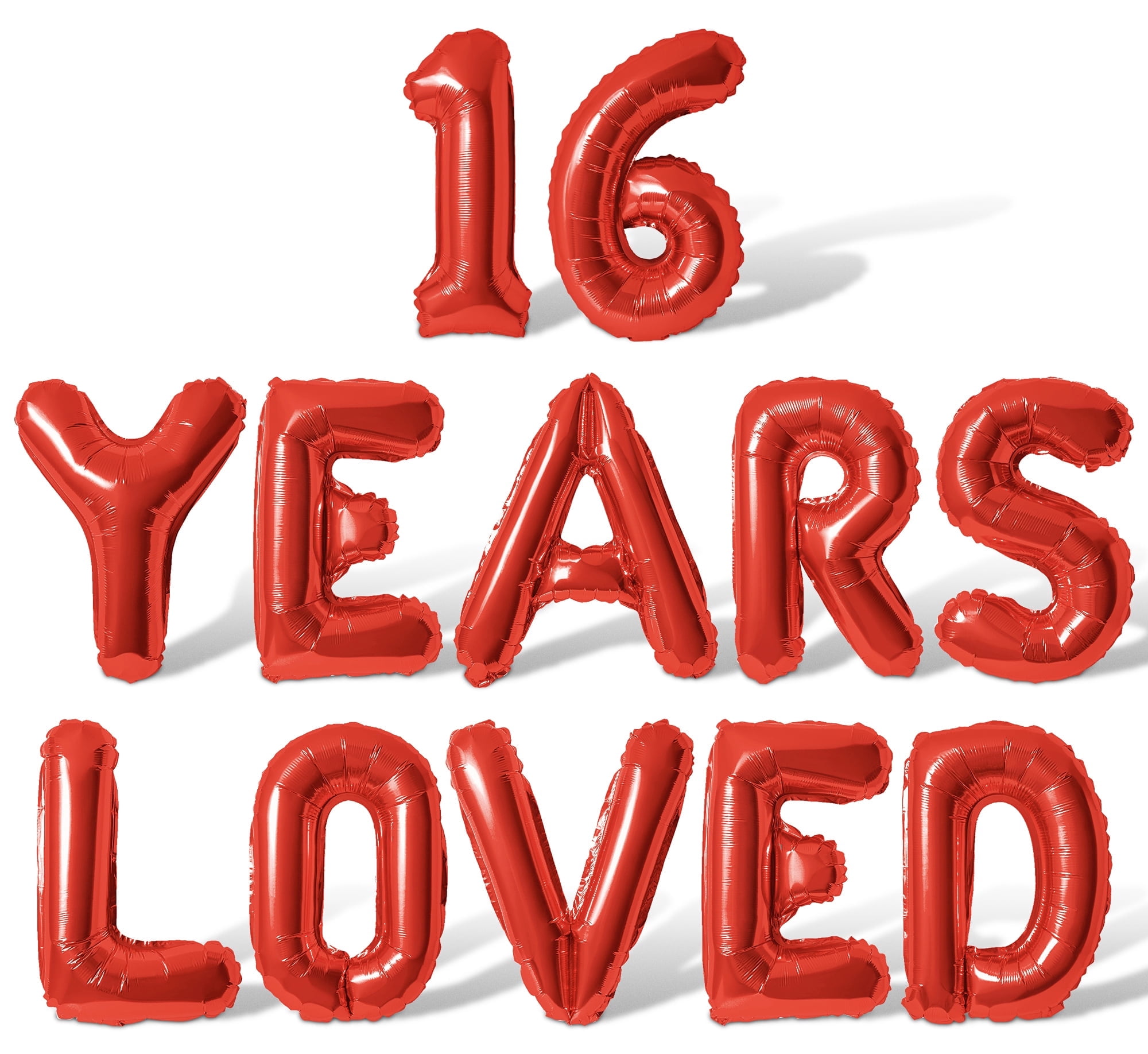 Letter Balloons - 16 YEARS LOVED 16