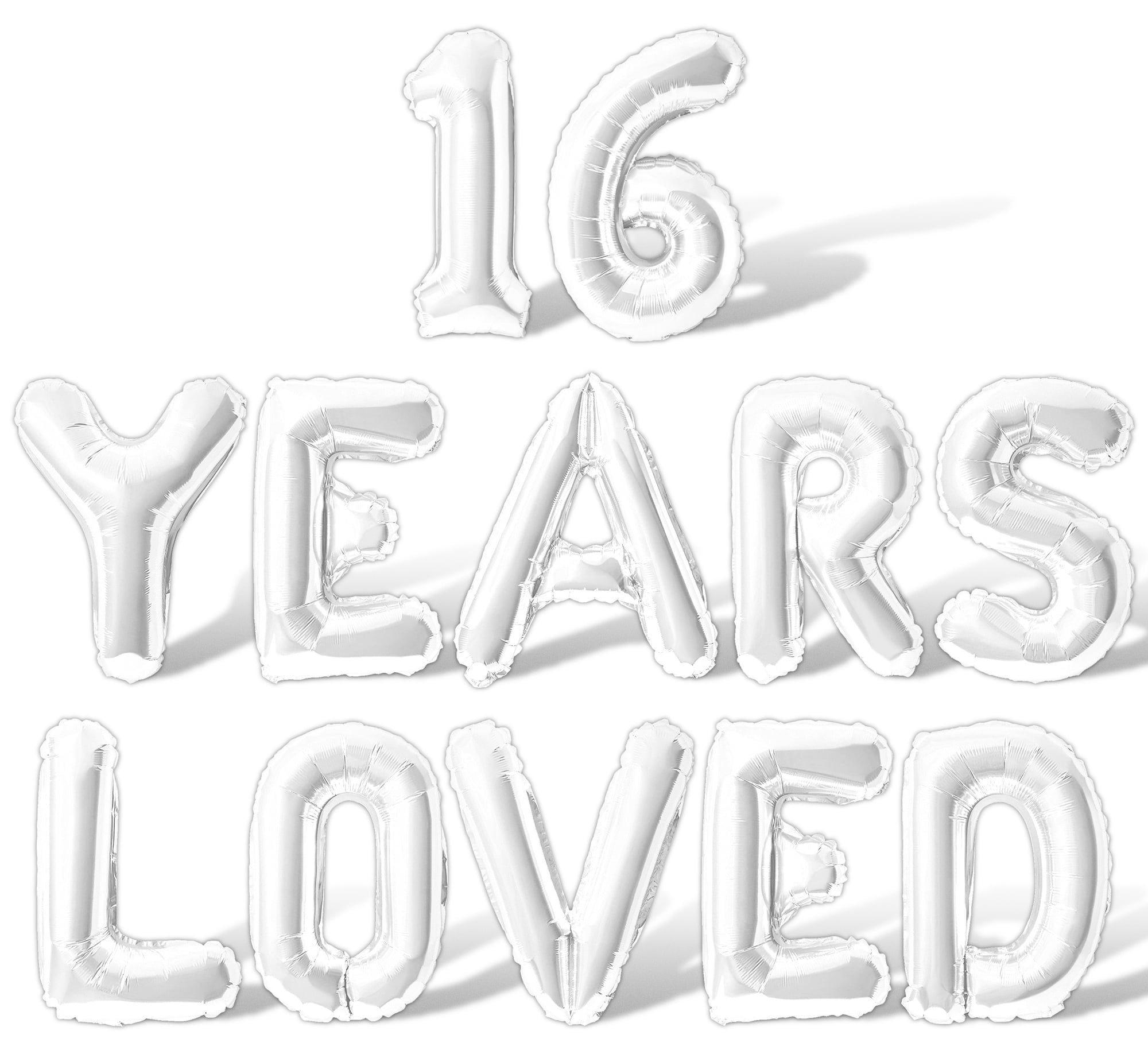 Letter Balloons - 16 YEARS LOVED 16