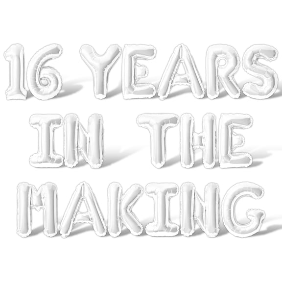 Letter Balloons - 16 YEARS OF FLAMAZING 16" Inch Alphabet Letters Foil Mylar Balloon 16th Birthday Party Banner (White)