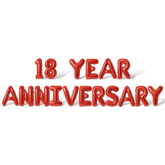 Letter Balloons - 18 YEAR ANNIVERSARY 16