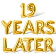 thumbnail image 1 of Letter Balloons - 19 YEARS LATER 16" Inch Alphabet Letters Foil Mylar Balloon 19th Birthday Party Banner (Gold), 1 of 5