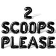 thumbnail image 1 of Letter Balloons - 2 SCOOPS PLEASE 16" Inch Alphabet Letters Foil Mylar Balloon 2nd Birthday Party Banner (Black), 1 of 5