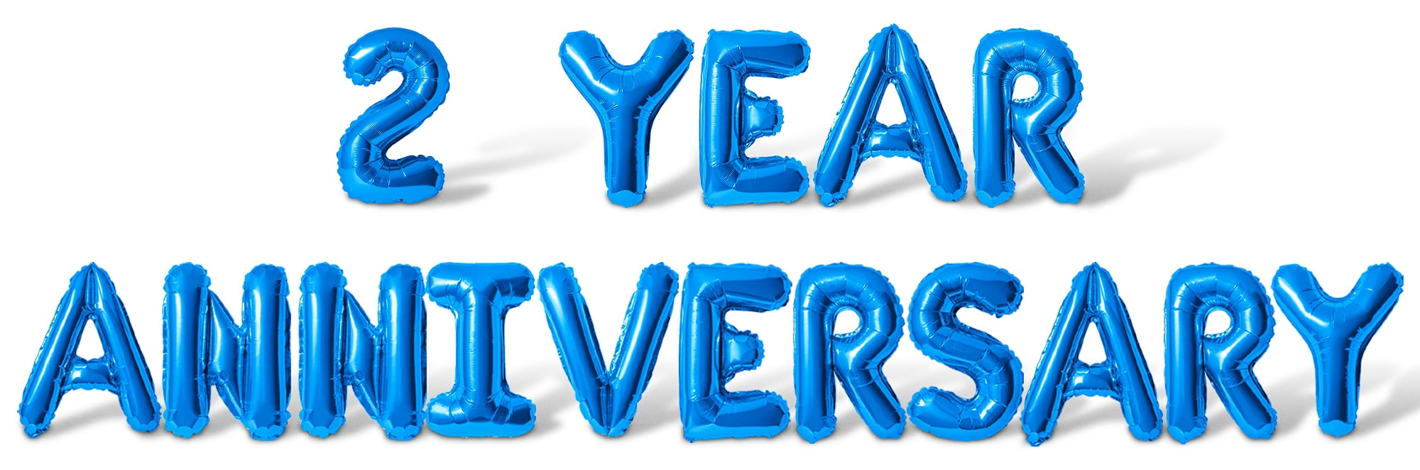 Letter Balloons - 2 YEAR ANNIVERSARY 16" Inch Alphabet Letters Foil Mylar Balloon 2nd Anniversary Party Banner (Blue)