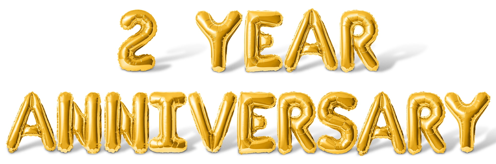 Letter Balloons - 2 YEAR ANNIVERSARY 16" Inch Alphabet Letters Foil Mylar Balloon 2nd Anniversary Party Banner (Gold)
