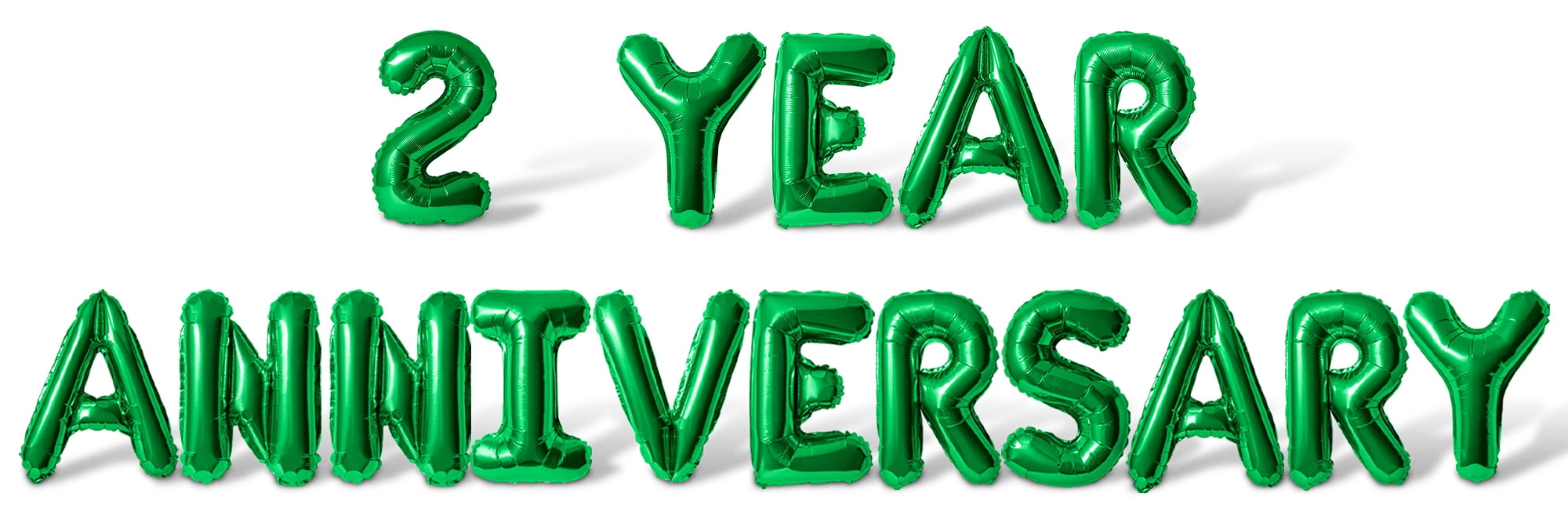 Letter Balloons - 2 YEAR ANNIVERSARY 16" Inch Alphabet Letters Foil Mylar Balloon 2nd Anniversary Party Banner (Green)