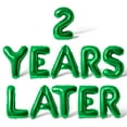 thumbnail image 1 of Letter Balloons - 2 YEARS LATER 16" Inch Alphabet Letters Foil Mylar Balloon 2nd Birthday Party Banner (Green), 1 of 5