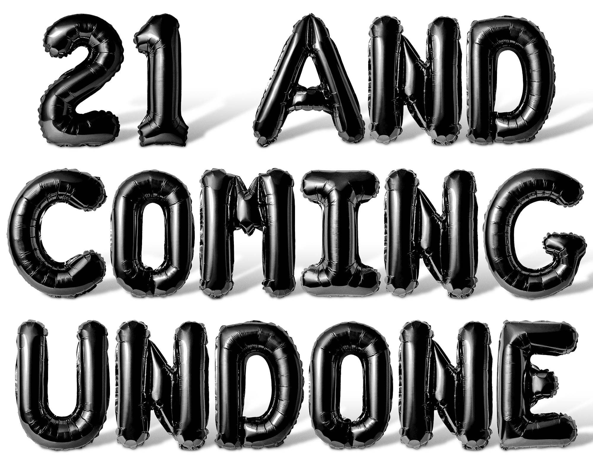 Letter Balloons - 21 AND COMING UNDONE 16