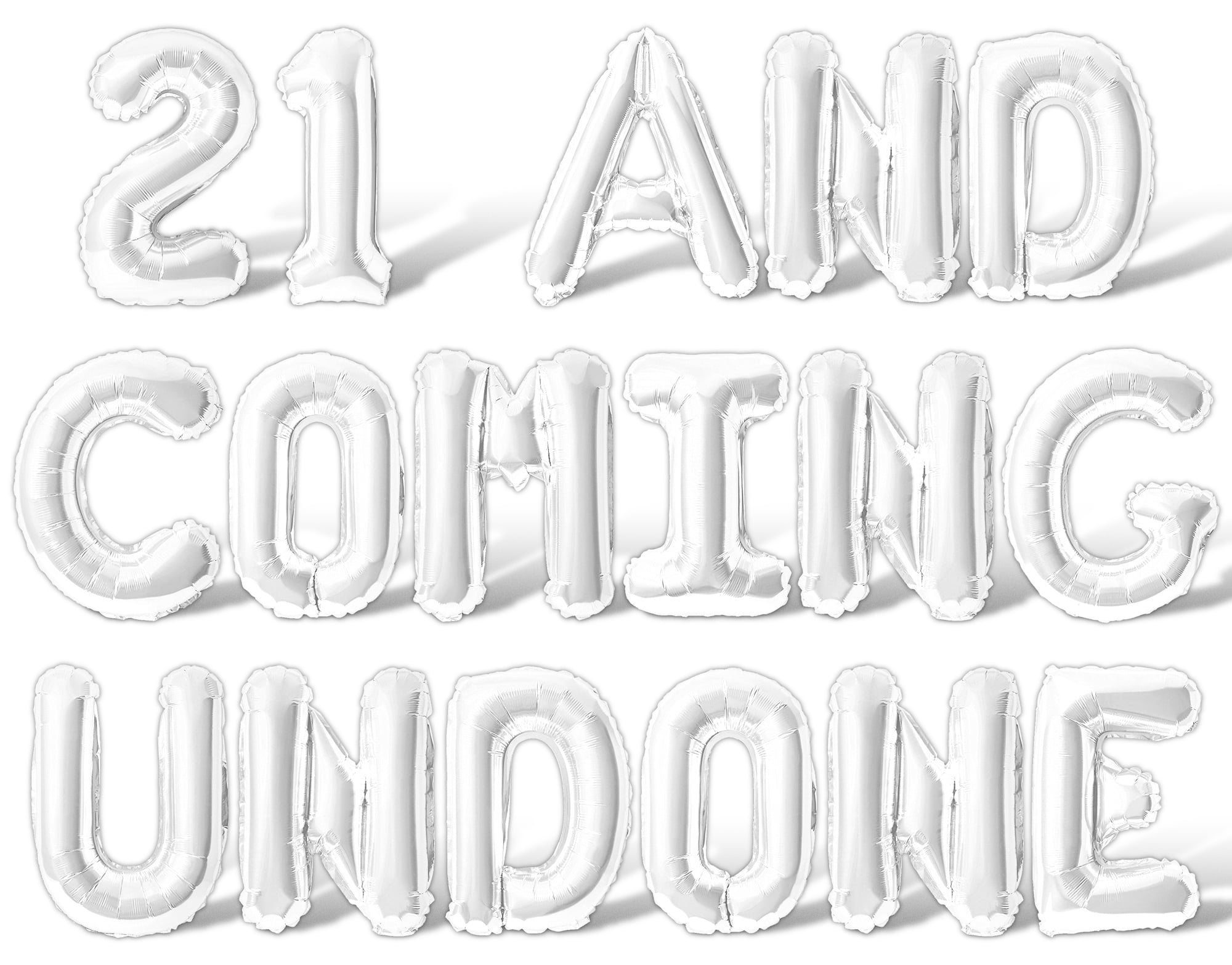 Letter Balloons - 21 AND COMING UNDONE 16
