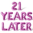 thumbnail image 1 of Letter Balloons - 21 YEARS LATER 16" Inch Alphabet Letters Foil Mylar Balloon 21st Birthday Party Banner (Pink), 1 of 5