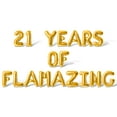 thumbnail image 1 of Letter Balloons - 21 YEARS OF FLAMAZING 16" Inch Alphabet Letters Foil Mylar Balloon 21st Birthday Party Banner (Gold), 1 of 5