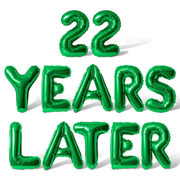 Letter Balloons - 22 YEARS LATER 16" Inch Alphabet Letters Foil Mylar Balloon 22nd Birthday Party Banner (Green)