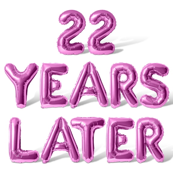 Letter Balloons - 22 YEARS LATER 16" Inch Alphabet Letters Foil Mylar Balloon 22nd Birthday Party Banner (Pink)