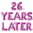 thumbnail image 1 of Letter Balloons - 26 YEARS LATER 16" Inch Alphabet Letters Foil Mylar Balloon 26th Birthday Party Banner (Pink), 1 of 5