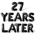 thumbnail image 1 of Letter Balloons - 27 YEARS LATER 16" Inch Alphabet Letters Foil Mylar Balloon 27th Birthday Party Banner (Black), 1 of 5