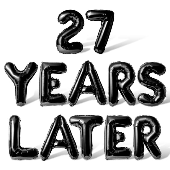 Letter Balloons - 27 YEARS LATER 16" Inch Alphabet Letters Foil Mylar Balloon 27th Birthday Party Banner (Black)