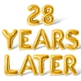 thumbnail image 1 of Letter Balloons - 28 YEARS LATER 16" Inch Alphabet Letters Foil Mylar Balloon 28th Birthday Party Banner (Gold), 1 of 5
