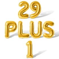 Letter Balloons - 29 PLUS 1 16" Inch Alphabet Letters Foil Mylar Balloon 30th Birthday Party Banner (Gold)