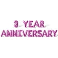 thumbnail image 1 of Letter Balloons - 3 YEAR ANNIVERSARY 16" Inch Alphabet Letters Foil Mylar Balloon 3rd Anniversary Party Banner (Pink), 1 of 5